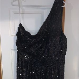 Plus size black evening dress